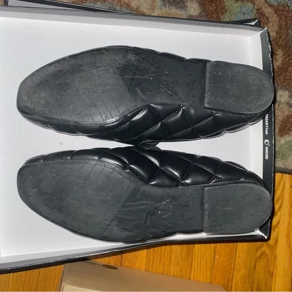 Zara black quilted loafers. Still in good condition! - Picture 3 of 12